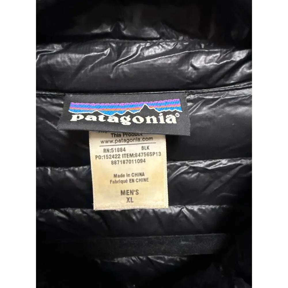 Patagonia Men Ultra Light Black Goose Down Packable Puffer Jacket Gorpcore XL